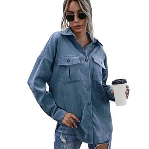 🔥 Oversized Corduroy Button Up Shirt